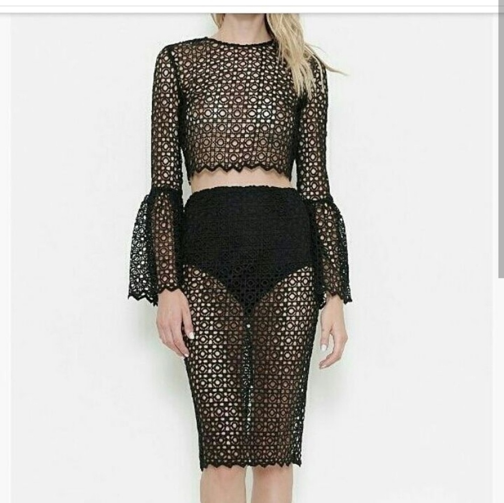 2 piece Black Skirt Set